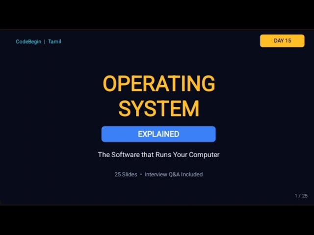 Day 15 | What is an Operating System? | OS Explained | Computer Basics | CodeBegin Tamil #computers