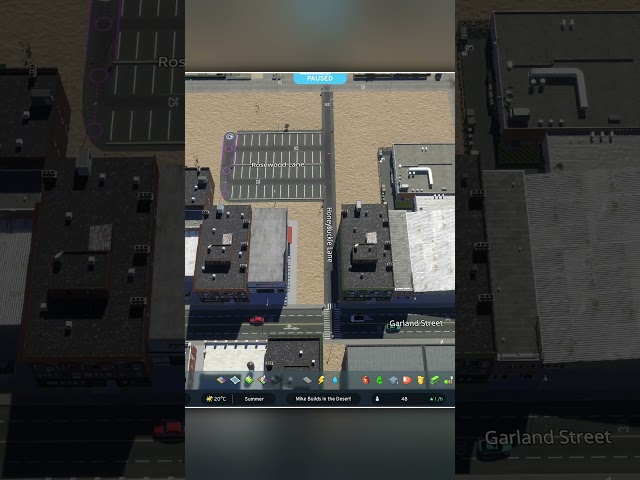 Custom backyard alley parking lot in Cities Skylines 2
