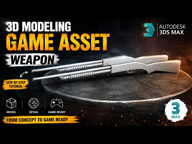 How to Model a Game Asset Weapon in 3ds Max | Step-by-Step Tutorial