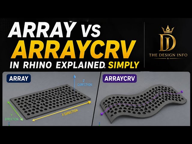 Array vs Arraycrv in Rhino3D Explained Simply| The design info |