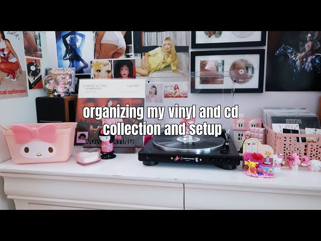 organizing my vinyl and cd setup and collection 💿🎵