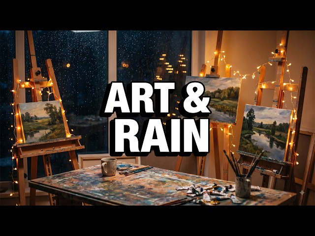 Cozy Rainy Art Studio 🎨 Rain on Window & Relaxing Lofi Cello for Deep Study, Creativity
