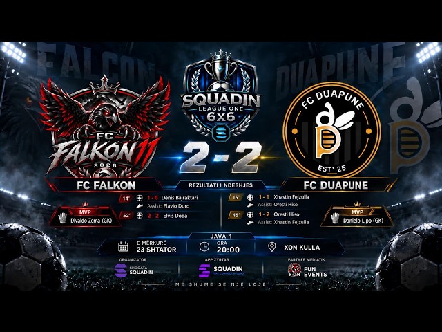 🏆 SQUADIN LEAGUE ONE 🏆 JAVA 1 FC FALKON VS DUAPUNE 2-2 HIGHLIGHTS  E MERKURE  23 SHTATOR 8PM