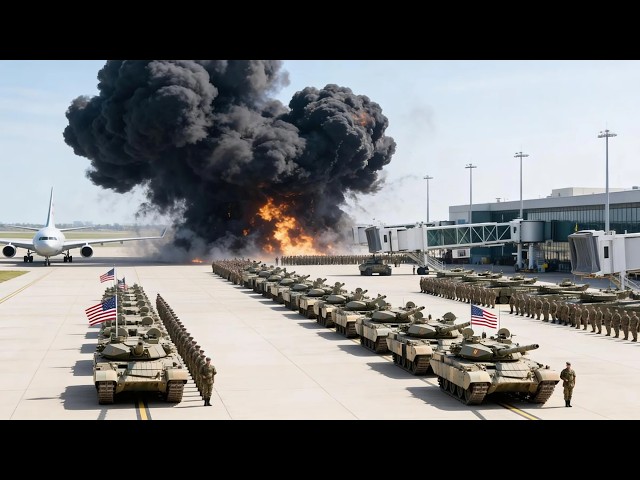 Disaster! The largest US military base was completely destroyed by a massive Russian tank attack.