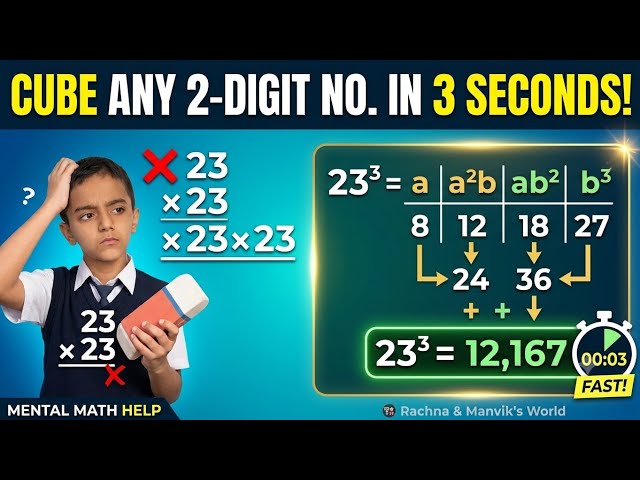 How to Find the Cube of Any 2-Digit Number | Fast Math Trick #mentalmath #mathhelp #cubetrick