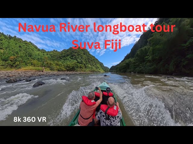 Navua River Longboat Adventure in 360° | Magic Waterfall & Rapids | Suva, Fiji VR 8K