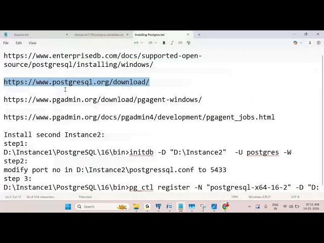 Installing Postgres on Windows