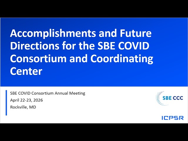 2026 SBE CCC Annual Meeting Part 1: John Kubale, ICPSR