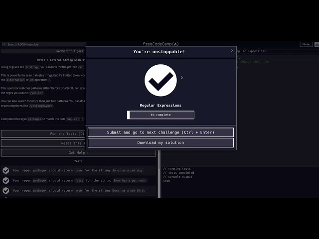 03 Match a Literal String with Different Possibilities - RegEx - FreeCodeCamp EXPLAINED - JavaScript