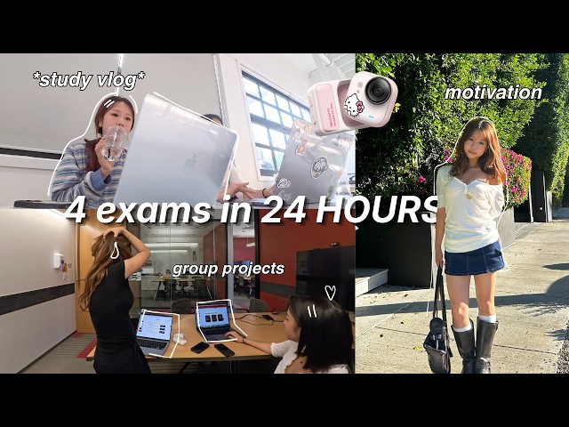 MOST productive study vlog // nonstop grind, campus life, group study, new camera!