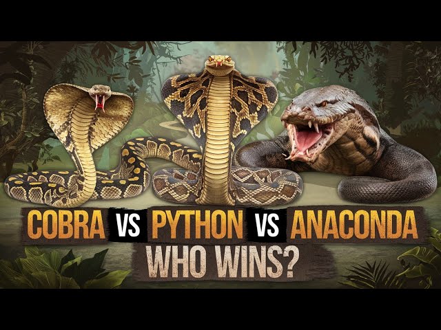 King Cobra vs Python vs Anaconda: Who Would Win?#Wildlife#KingCobra#Python#Anaconda #snake