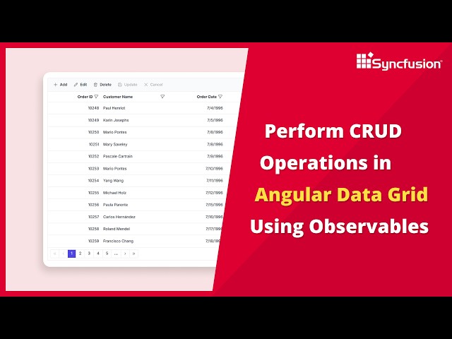 Perform CRUD Operations in Angular Data Grid Using Observables