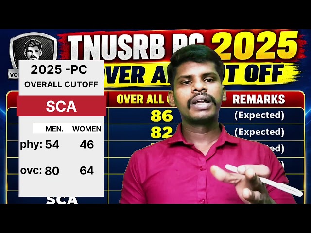 TNUSRB PC 2025 Overall Cutoff 💯💯💯....#tnusrb #police #tnpolice #policelatestnews #overallcutoff