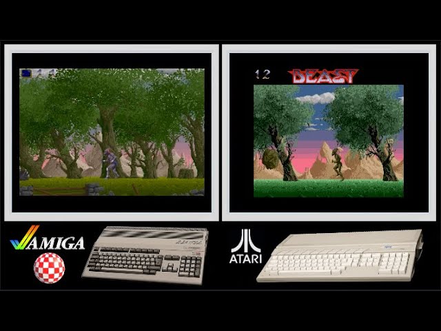 A500 vs Atari ST : SHADOW OF THE BEAST (Side by side comparison)