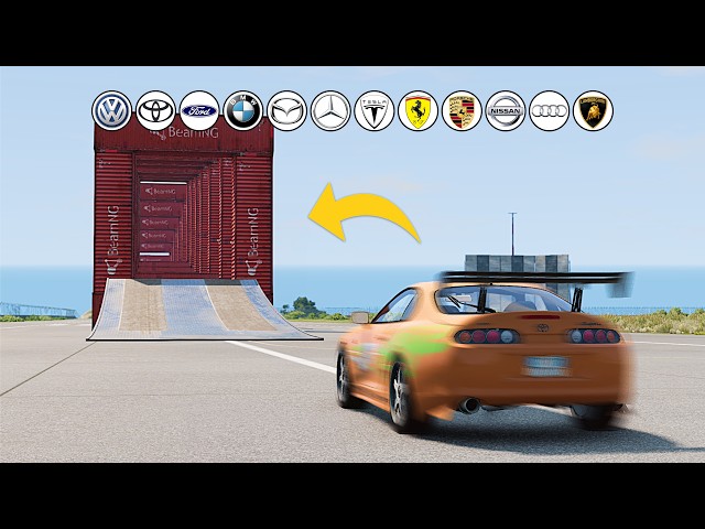 Which Car Brand Can Pass the Most Containers? | BeamNG Drive