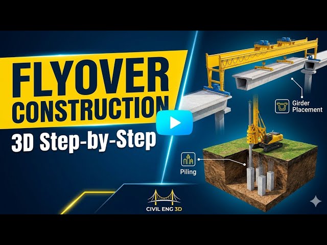 Mega Infrastructure: 3D Engineering Walkthrough of Flyover Construction