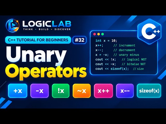 C++ Tutorial for Beginners #32 — Unary Operators | Learn C++