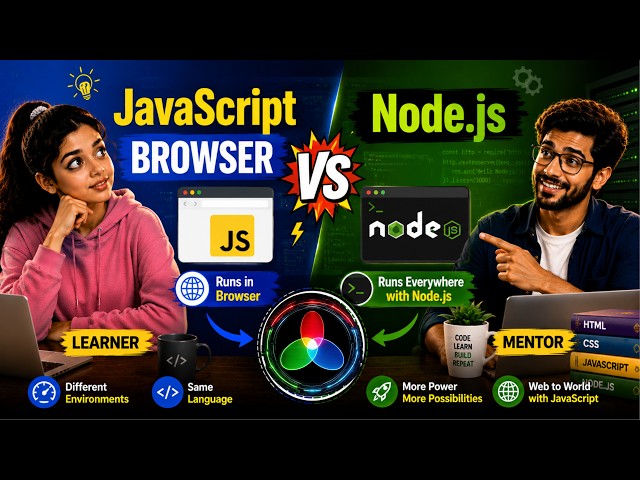 JavaScript Browser vs Node.js Explained | TypeScript Beginner Series Part 7 | Telugu