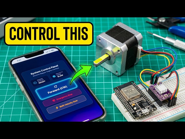 Control a Stepper Motor via Web Server | ESP32 & DRV8825 Tutorial