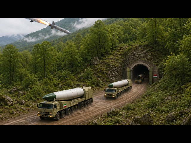 Dozen of Iranian Missile Launcher Exit Secret Mountain Tunnel — Minutes Later They're Gone!