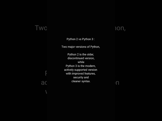 Python 2 vs Python 3. #versions #pythonprogramming #basics