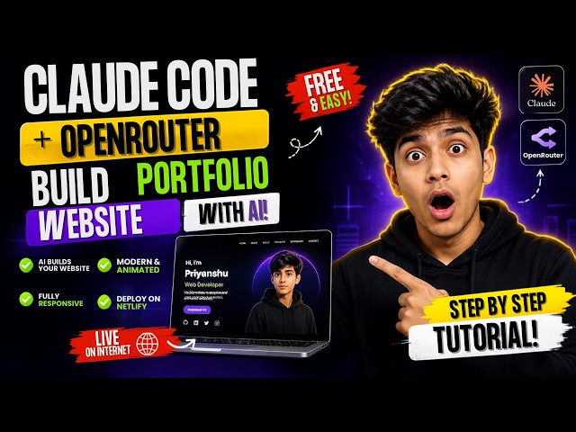 FREE & UNLIMITED AI CODING 🤯 | Claude Code + OpenRouter Full Setup | Build Live Portfolio Website