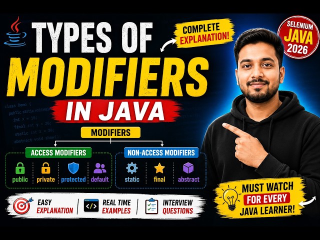 276. Types of Modifiers in Java (Selenium Java 2026)