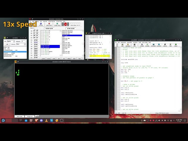 Demo Game of Life Emu8086