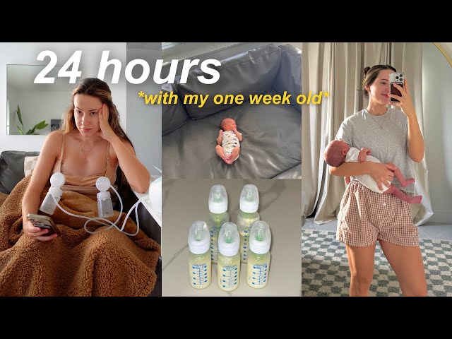 24 HOURS with my 1 week old newborn 🍼 *FIRST TIME MOM* adjusting to this new life!