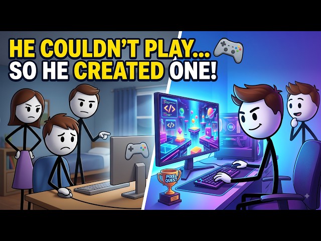 He Wasn’t Allowed to Play Games, So He Learned to Code 🎮💻 | Stickman Story