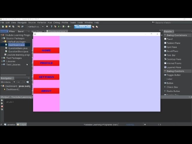 Dashboard Java Gui Tutorial || Java Gui Design Tutorial List