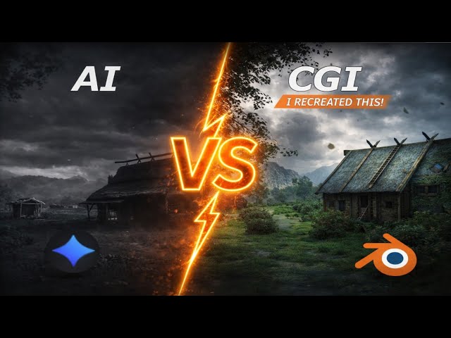AI vs CGI Battle: Recreating Viral Videos in Blender Tutorial