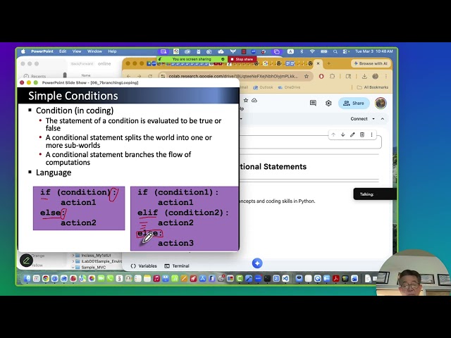 Conditional and iterative statements in Python running on Google Colab