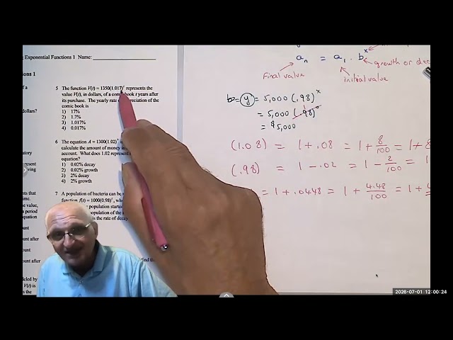 Lesson 20 Exponential Growth & Decay Applications Made Easy | Algebra 1  | Regents Review