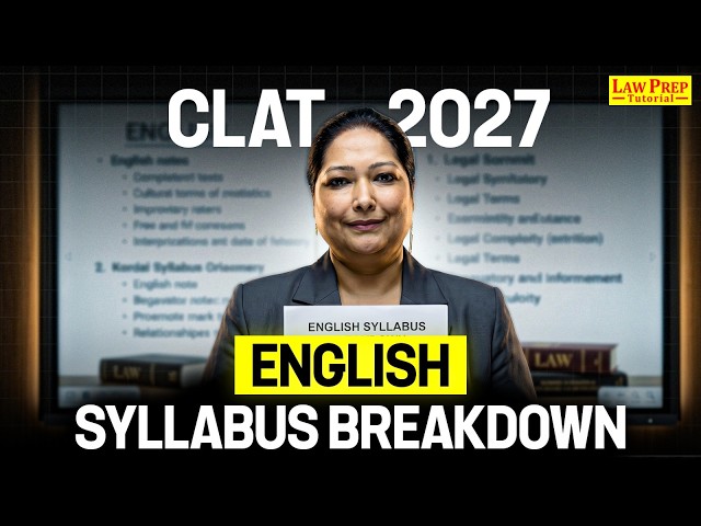 CLAT English Syllabus 2027 | Complete Topics | CLAT 2027 Preparation