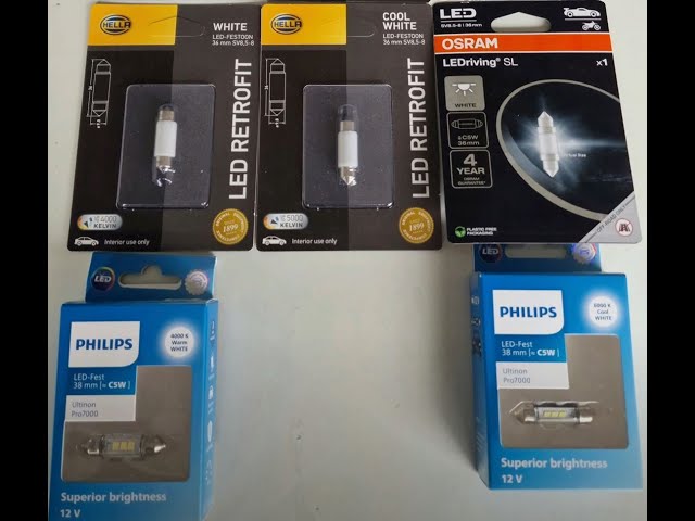 Test Led C5W FESTOON Osram VS Hella VS Philips Sufit