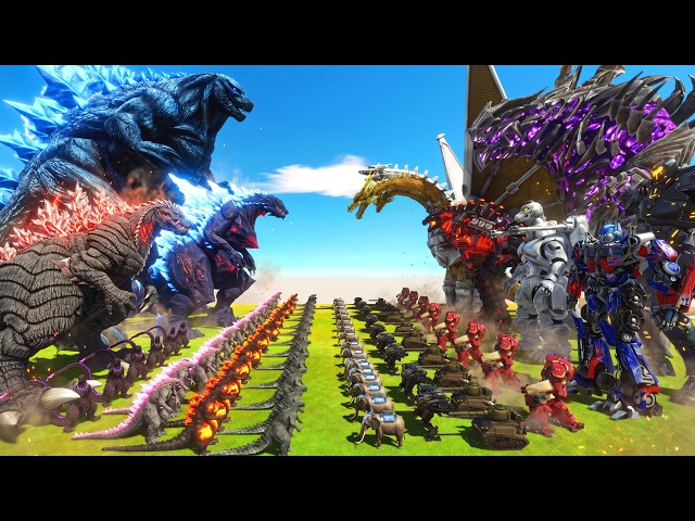 TEAM GODZILLA vs TEAM MECHA ROBOTS! The Ultimate Kaiju vs Machine War | ARBS