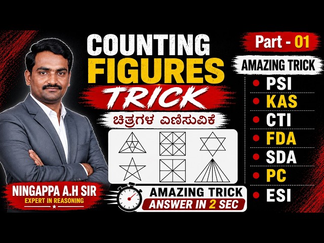 Best Trick for Counting Figures | Reasoning | Part - 01 | Ningappa A H Sir