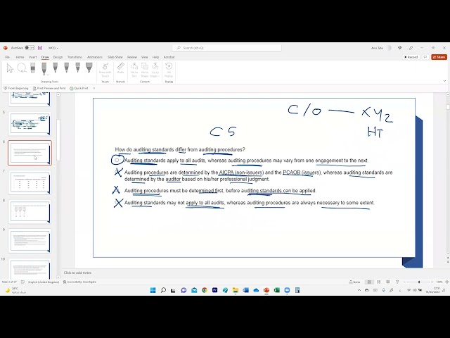 CPA | AUD | Revision on A1, A2