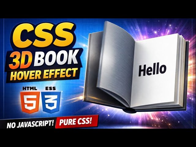 Hover Animation Tutorial | Book Opening Effect Using HTML & CSS