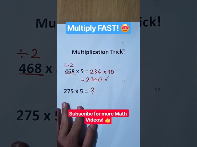 Multiply ANY Number by 5 FAST! 🤩 #maths #mathematics #multiplication