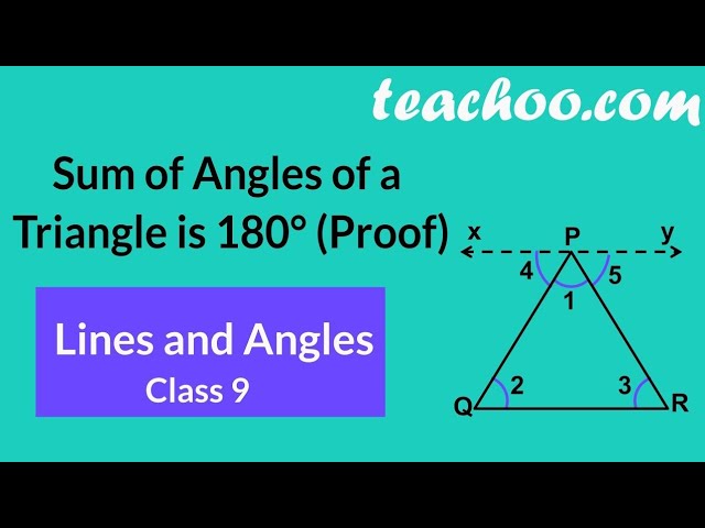 Properties of triangles - Class 7th - sum of angles of a triangle is 180 degrees