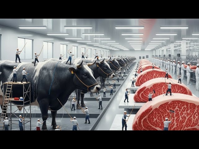 Inside a Modern Wagyu Beef Factory: How A5 Kobe Steaks are Made! (Full Process)
