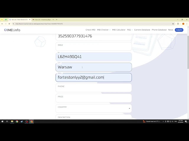 How to Report Smartphone as Lost/Stolen on IMEI.info