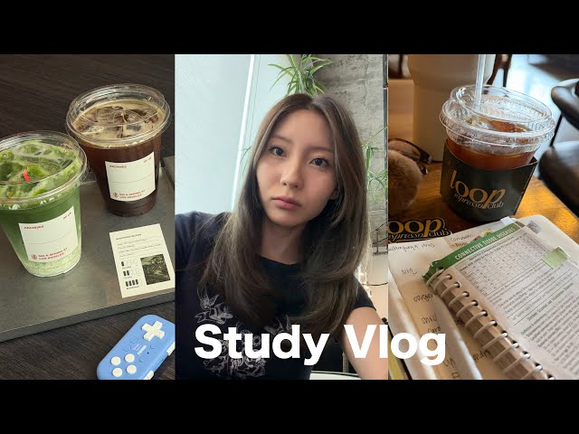 STUDY VLOG,, 10 hour study days, cafes in la, hot summer nights