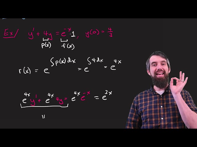 The Method of Integrating Factors for Linear 1st Order ODEs **full example**