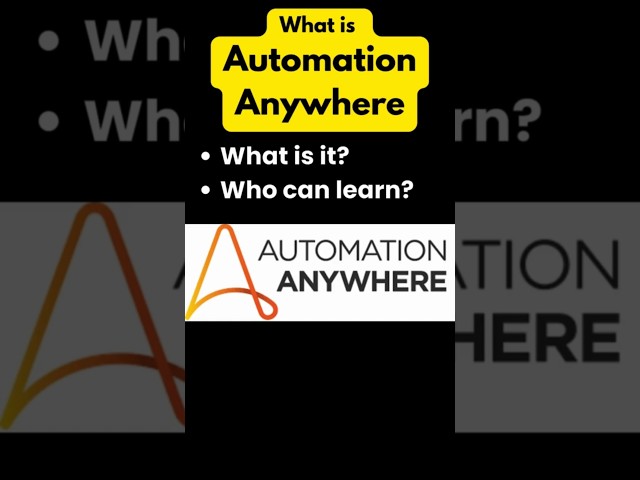 What is Automation Anywhere? software course Details #automationanywhere #rpa #robotic