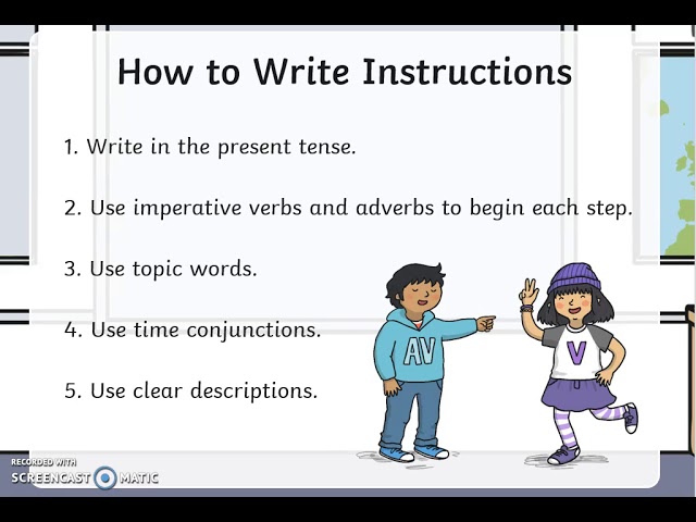 Writing Instructions- Year 1