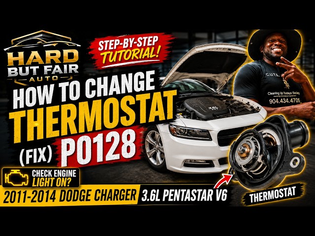 How to Replace the Thermostat & Fix P0128 | 2011-2014 Dodge Charger 3.6L Pentastar DIY