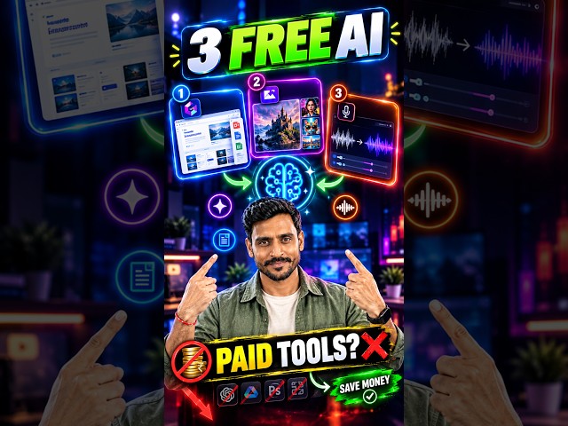 3 FREE AI Websites 🤯 Paid Tools Ki Zaroorat Nahi!  #spydeetech #freeai #aivideo #aicreatortools #AI